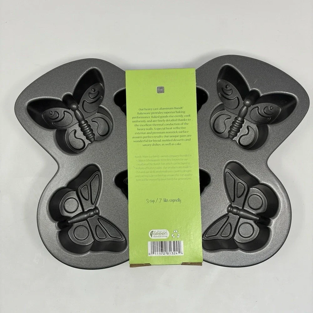 NORDIC WARE Butterfly 3D CAKELET PAN Spring MINI CAKES 6 hole / 3 Cup